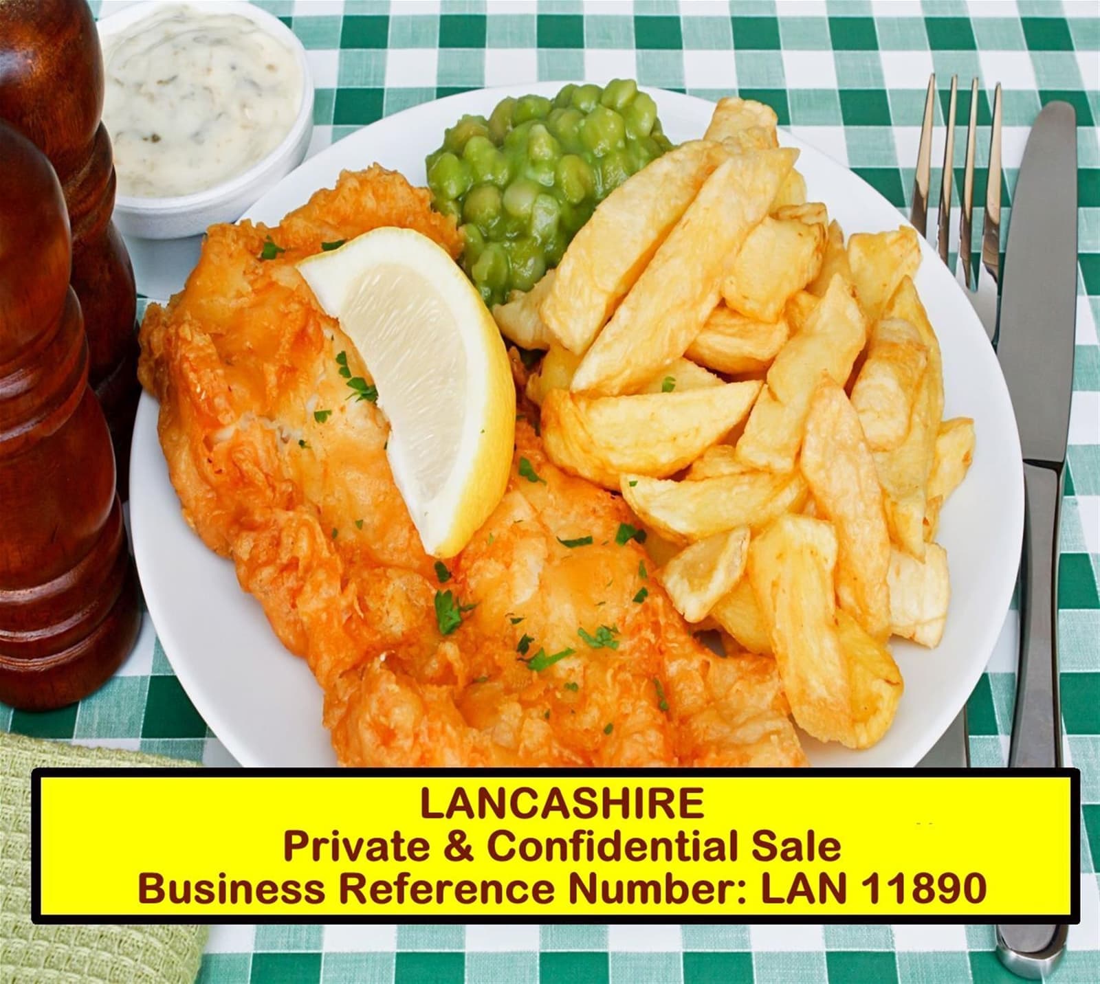 Traditional fish & chip shop with 30-cover cafe, Blackburn — Fish & chip shop for sale in Blackburn, Lancashire